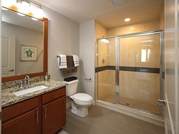 Updated Model Suite at Residences at 1717 Cleveland OH - Master Bathroom